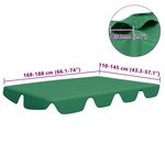 vidaXL Toit de rechange de balançoire vert 188/168x145/110 cm