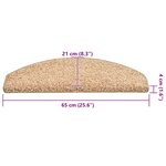 vidaXL Tapis d'escalier 30 pièces 65 x 21 x 4 cm Doré Demi-rond Grand