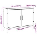 vidaXL Armoire lavabo de salle de bain noir 80x30x60 cm