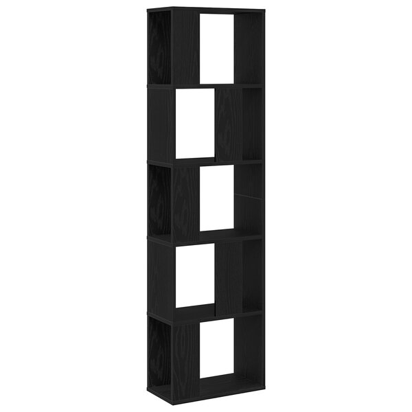 Bibliothèque 5 niveaux Chêne noir 45x23 5x162 5 cm Bois d'ingénierie