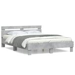 vidaXL Cadre de lit sans matelas gris béton 150x200 cm