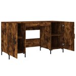 Bureau table poste de travail meuble d'ordinateur informatique étude chêne fumé 140 x 50 x 75 cm bois d'ingénierie brun 02_0023577