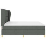 Lit à ressorts vidaXL avec matelas gris foncé 200x200 cm en tissu