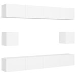 vidaXL Ensemble de meubles TV 6 Pièces Blanc Bois d'ingénierie