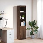 vidaXL Buffet haut chêne marron 37 5x35x180 cm bois d'ingénierie