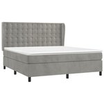 vidaXL Sommier à lattes de lit et matelas Gris clair 160x200cm Velours