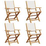 vidaXL Chaises de jardin pliantes lot de 4 tissu et bois massif