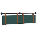 vidaXL Tête de lit suspendue Vert foncé PU antique