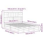 vidaXL Lit bibliothèque sans matelas cire marron 140x190 cm pin massif