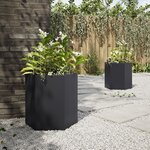 vidaXL Jardinières 2 Pièces noir hexagone 46x40x45 cm acier