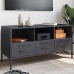 vidaXL Meuble TV anthracite 100 5x39x50 5 cm acier