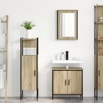 vidaXL Ensemble de meubles de salle de bain 3 pièces en bois d'ingénierie chêne