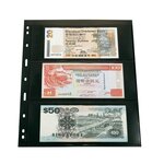 Feuilles Uniplate Lindner noires à 3 bandes pour billets de banque.