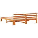 vidaXL Cadre de lit avec tête de lit Brun cire 200 x 200 cm Pin massif
