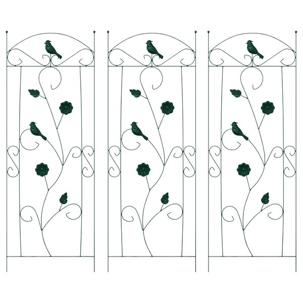 vidaXL Clôture de jardin 3 Pièces Vert 112 x 40 cm Acier
