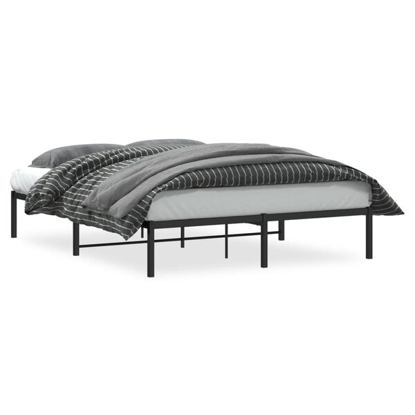 vidaXL Cadre de lit métal sans matelas noir 160x200 cm