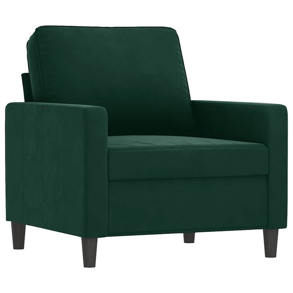 vidaXL Fauteuil Vert foncé 60 cm Velours