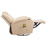 vidaXL Fauteuil à bascule de massage Crème Similicuir