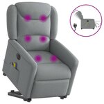vidaXL Fauteuil inclinable de massage électrique Gris clair Tissu