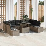 vidaXL Ensemble de canapé de jardin avec coussin 10 Pièces Gris
