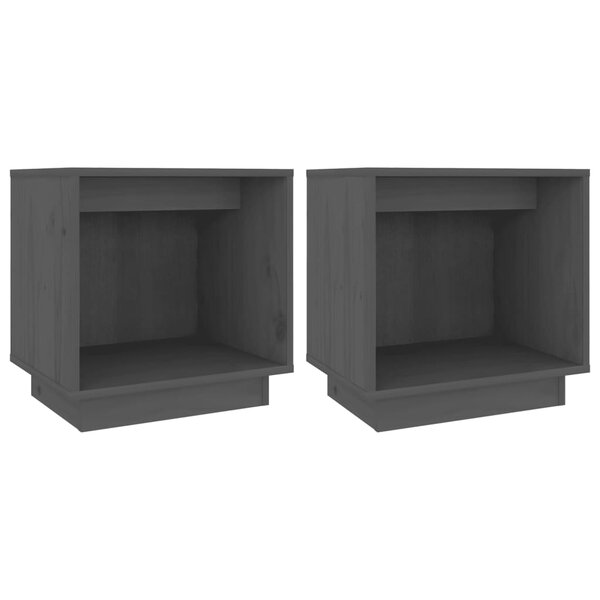 vidaXL Tables de chevet 2 Pièces Gris 40x30x40 cm Bois de pin solide