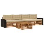 vidaXL Ensemble de canapés d'extérieur 5 pc Naturel et Beige