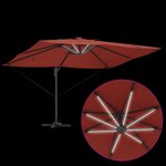 vidaXL Parasol Roma à Bras Déporté Rouge  Noir 352 x 251 x 265 cm