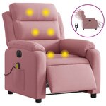 vidaXL Fauteuil inclinable de massage électrique rose velours