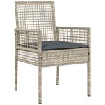 vidaXL Ensemble de salle à manger de jardin 5 pièces avec coussins gris clair en poly rattan