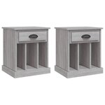 vidaXL Tables de chevet 2 Pièces sonoma gris 43x36x50 cm