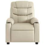 vidaXL Fauteuil inclinable de massage Crème Similicuir