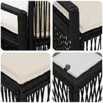 vidaXL Ensemble de canapé de jardin 11 Pièces Noir polyrotin