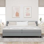 Lit Box Spring vidaXL avec Matelas Gris clair 200x200 cm Tissu