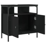vidaXL Armoire lavabo de salle de bain noir 60x30x60 cm