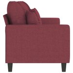 vidaXL Canapé à 3 places Rouge bordeaux 180 cm Tissu