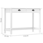 vidaXL Table console Hill avec 2 tiroirs 110x45x74 cm Bois pin massif