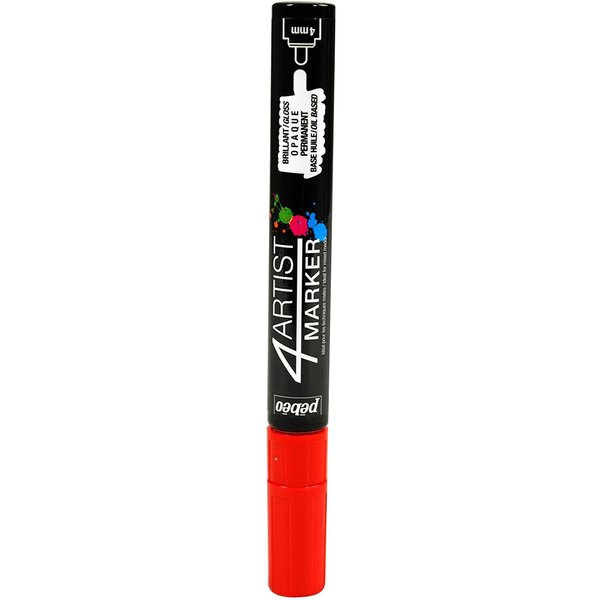 Marqueur peinture 4ARTIST pointe ogive 4 mm ROUGE PÉBÉO