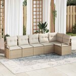 vidaXL Ensemble de canapé de jardin avec coussin 6 Pièces Beige et crème