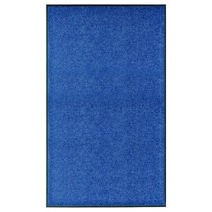 vidaXL Paillasson lavable Bleu 90x150 cm
