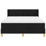 vidaXL Lit à ressorts avec matelas Noir 140 x 200 cm Tapisserie