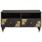 vidaXL Table basse Noir 80 x 54 x 40 cm Bois de mangue massif