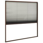 vidaXL Moustiquaire plissée pour fenêtre Aluminium Marron 120x120 cm
