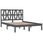 vidaXL Cadre de lit Gris Bois de pin massif 150x200 cm Très grand