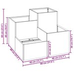 Jardinière vidaXL 80x80x60 cm en acier résistant aux intempéries