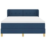 vidaXL Lit à ressorts avec matelas Bleu 160 x 200 cm tissu