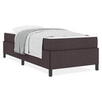 vidaXL Lit à ressorts Marron 90 x 200 cm Tissu  Bois Engineered