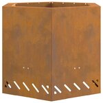 vidaXL Foyer sans fumée Marron 58 x 58 x 51 cm Acier Corten