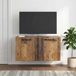 vidaXL Meuble TV mural Bois ancien 59 5 x 31 x 30 cm Bois d'ingénierie