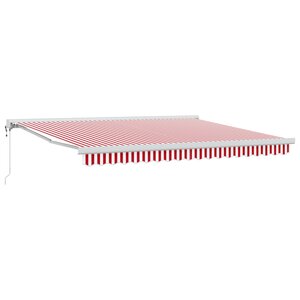 vidaXL Store Rétractable Automatique Rayé Rouge et Blanc 400x300 cm