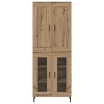 vidaXL Haut Armoire 2 Pièces Chêne artisanal Bois Aggloméré et Verre